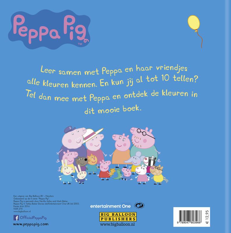 Achterkant van Tellen en kleuren met Peppa Pig