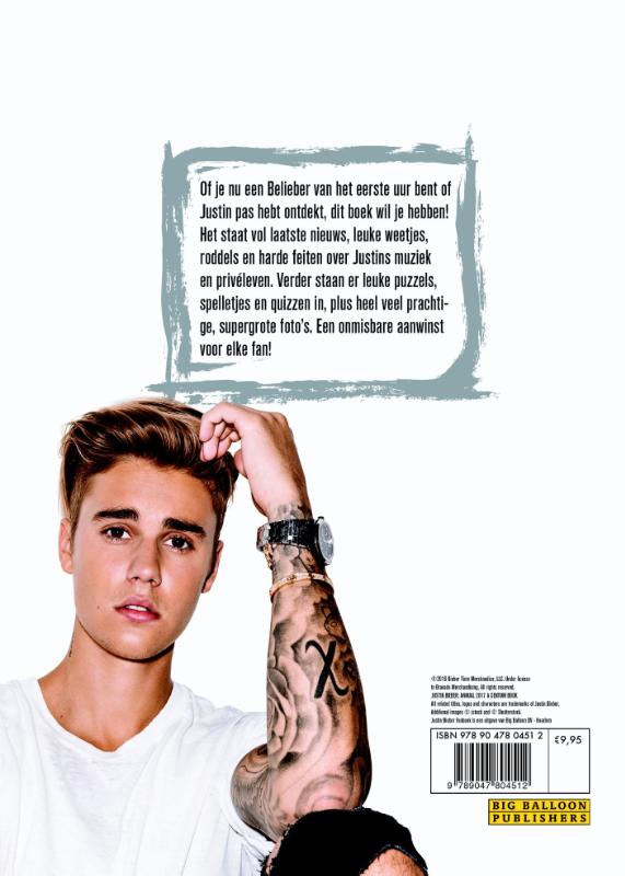Achterkant van Het officiële Justin Bieber fanboek