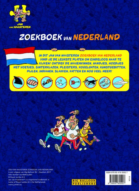 Achterkant van Jan van Haasteren zoekboek van Nederland