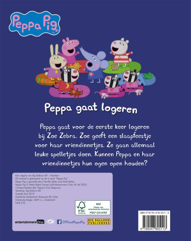 Achterkant van Peppa gaat Logeren