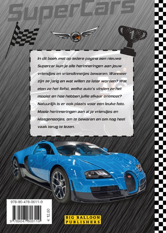 Achterkant van SuperCars Vriendenboek