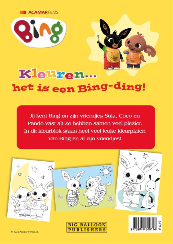Achterkant van Bing - kleurblok