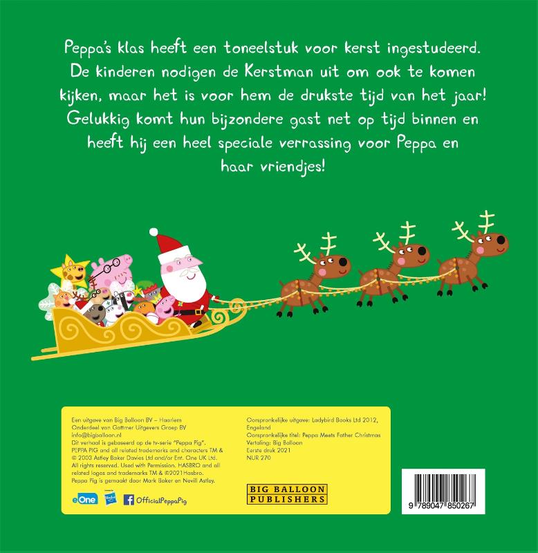 Achterkant van Peppa ontmoet de kerstman