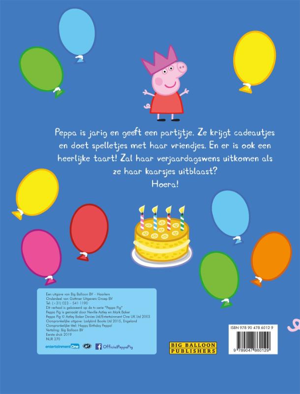 Achterkant van Hoera Peppa