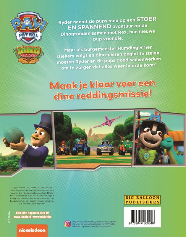 Achterkant van De pups en de verdwenen dino-eieren