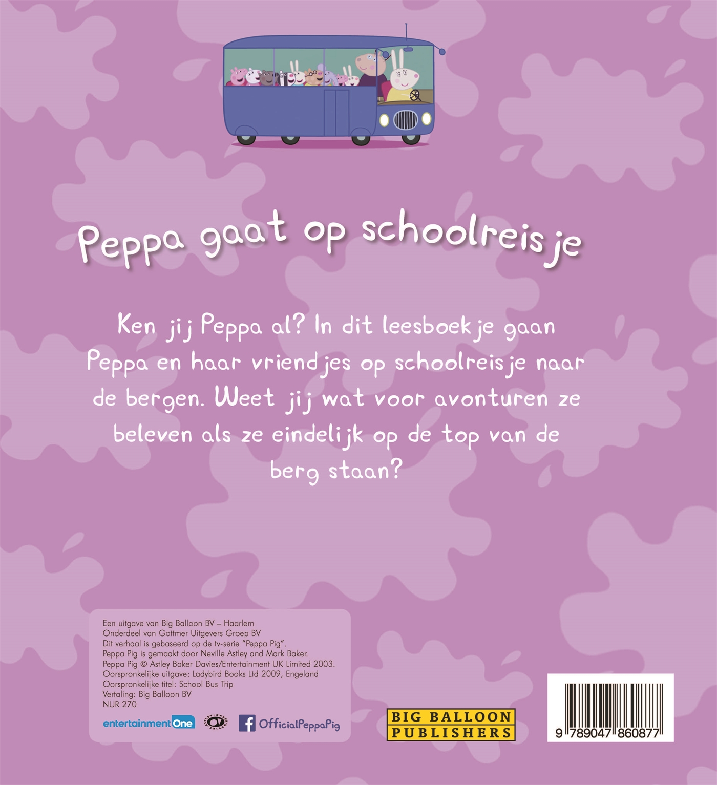 Achterkant van Peppa gaat op schoolreisje