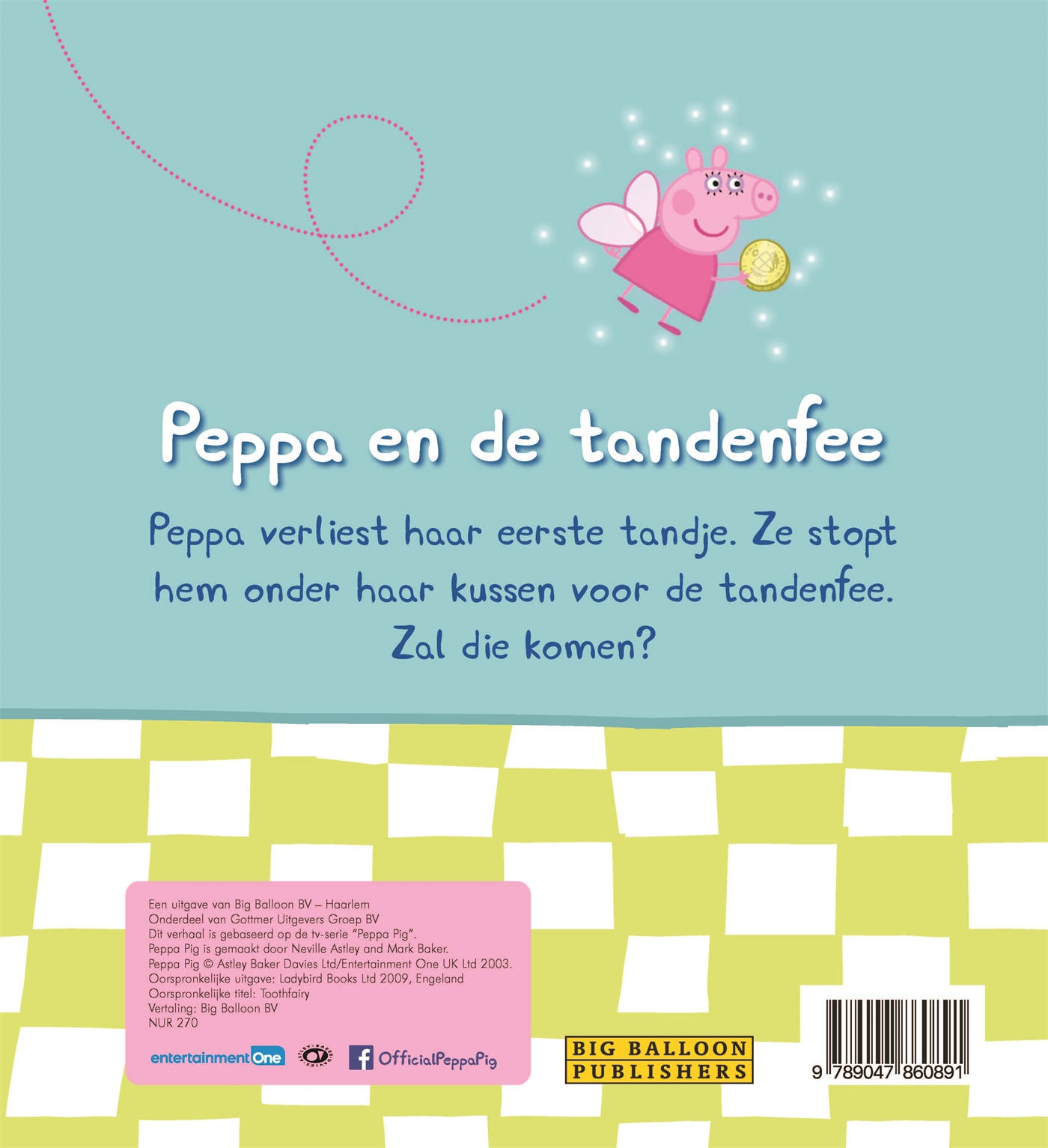 Achterkant van Peppa en de tandenfee