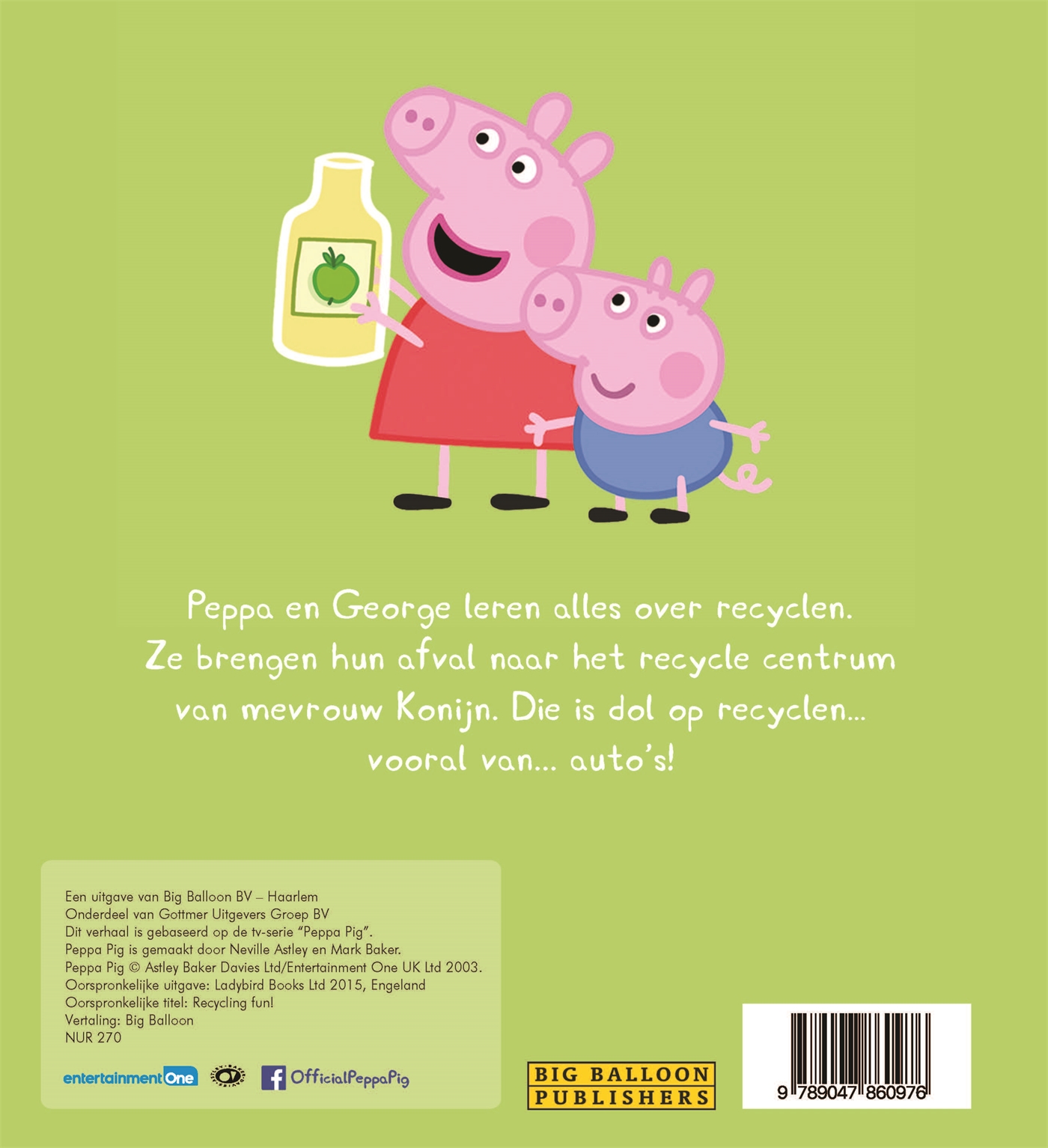 Achterkant van Peppa ruimt op