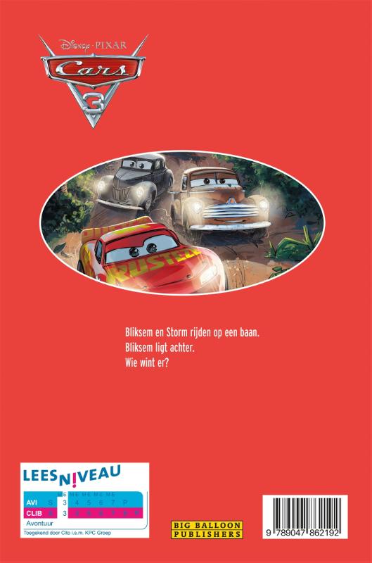 Achterkant van Disney Cars 3, Bliksem gaat door