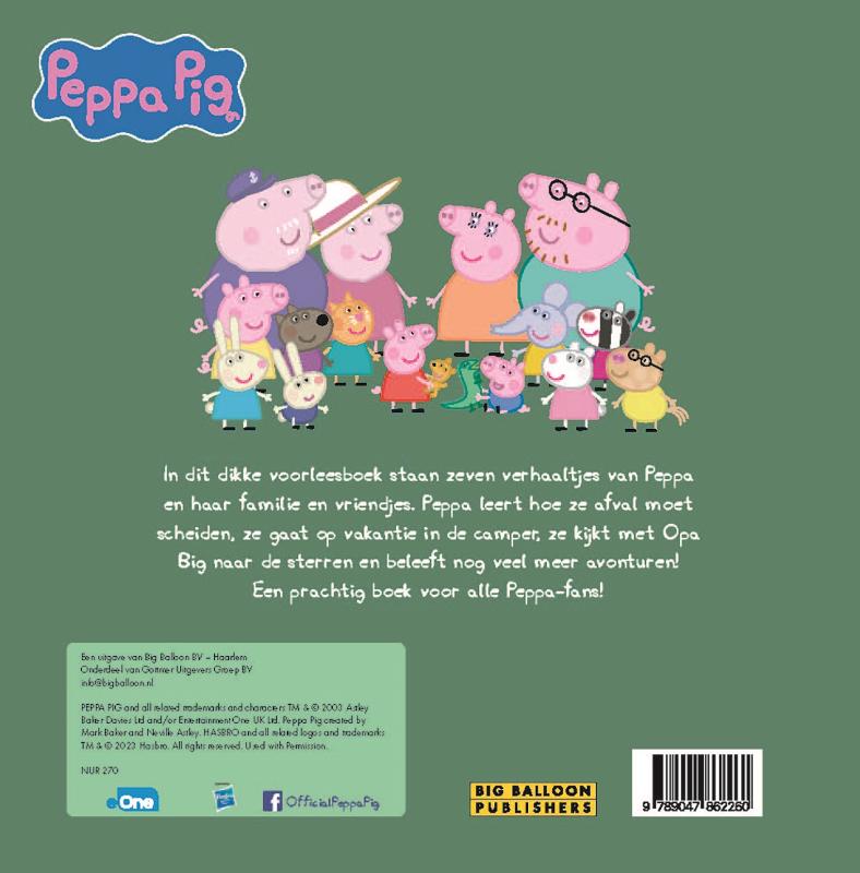 Achterkant van Peppa's voorleesboek
