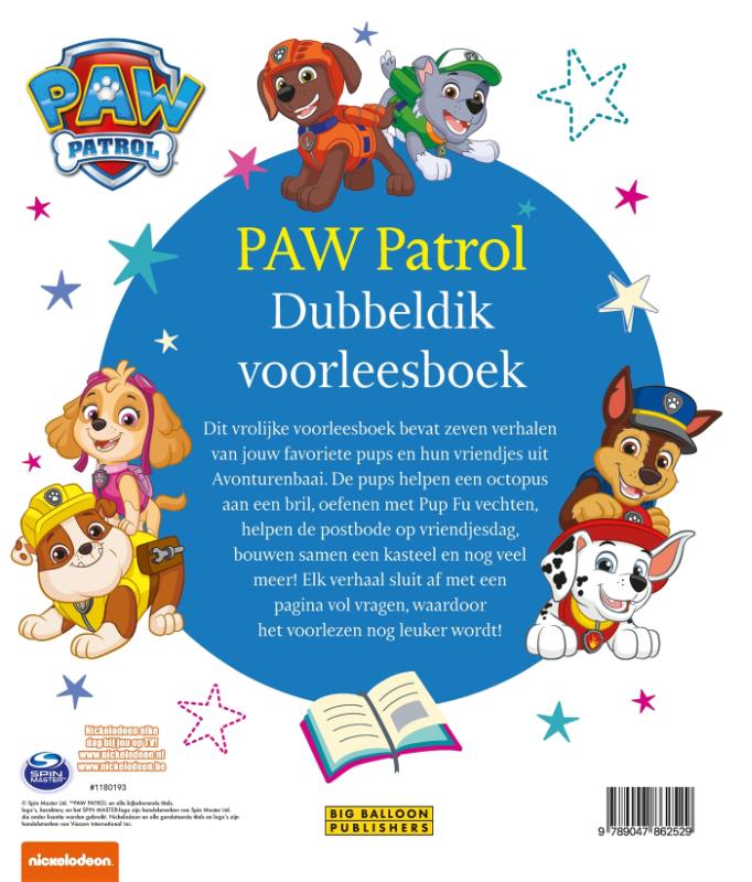 Achterkant van Dubbeldik voorleesboek