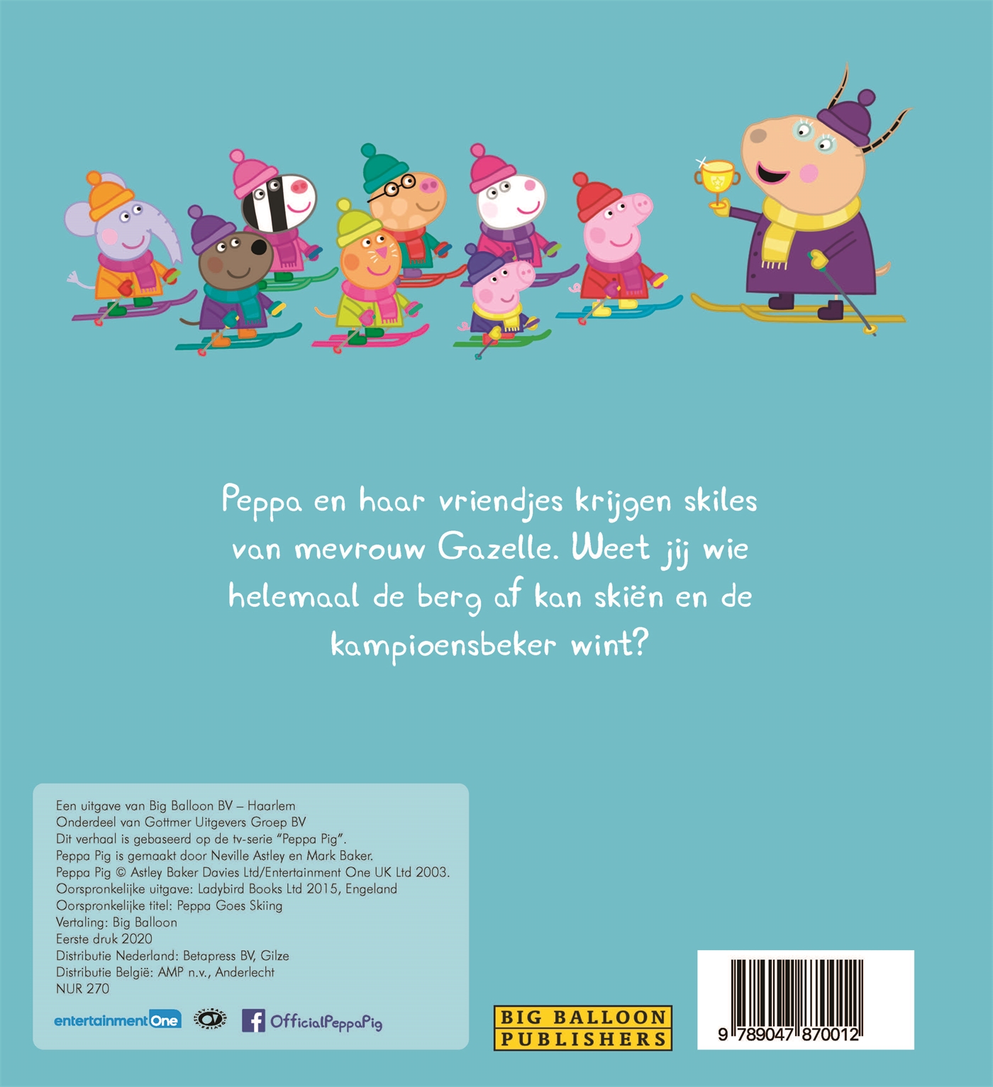 Achterkant van Peppa Pig - Peppa gaat skiën (nr 16)