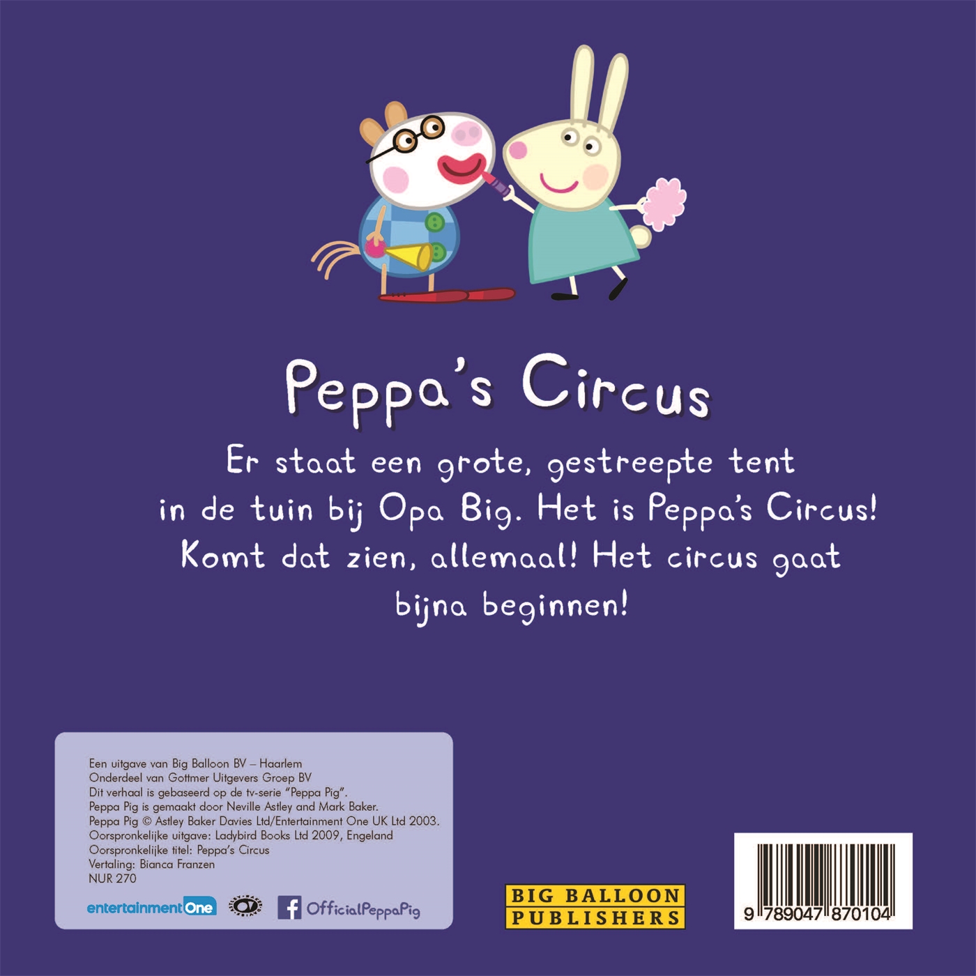 Achterkant van Peppa's circus (nr 24)