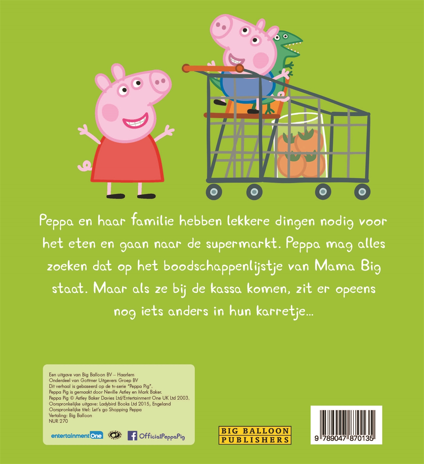 Achterkant van Peppa mag boodschappen doen