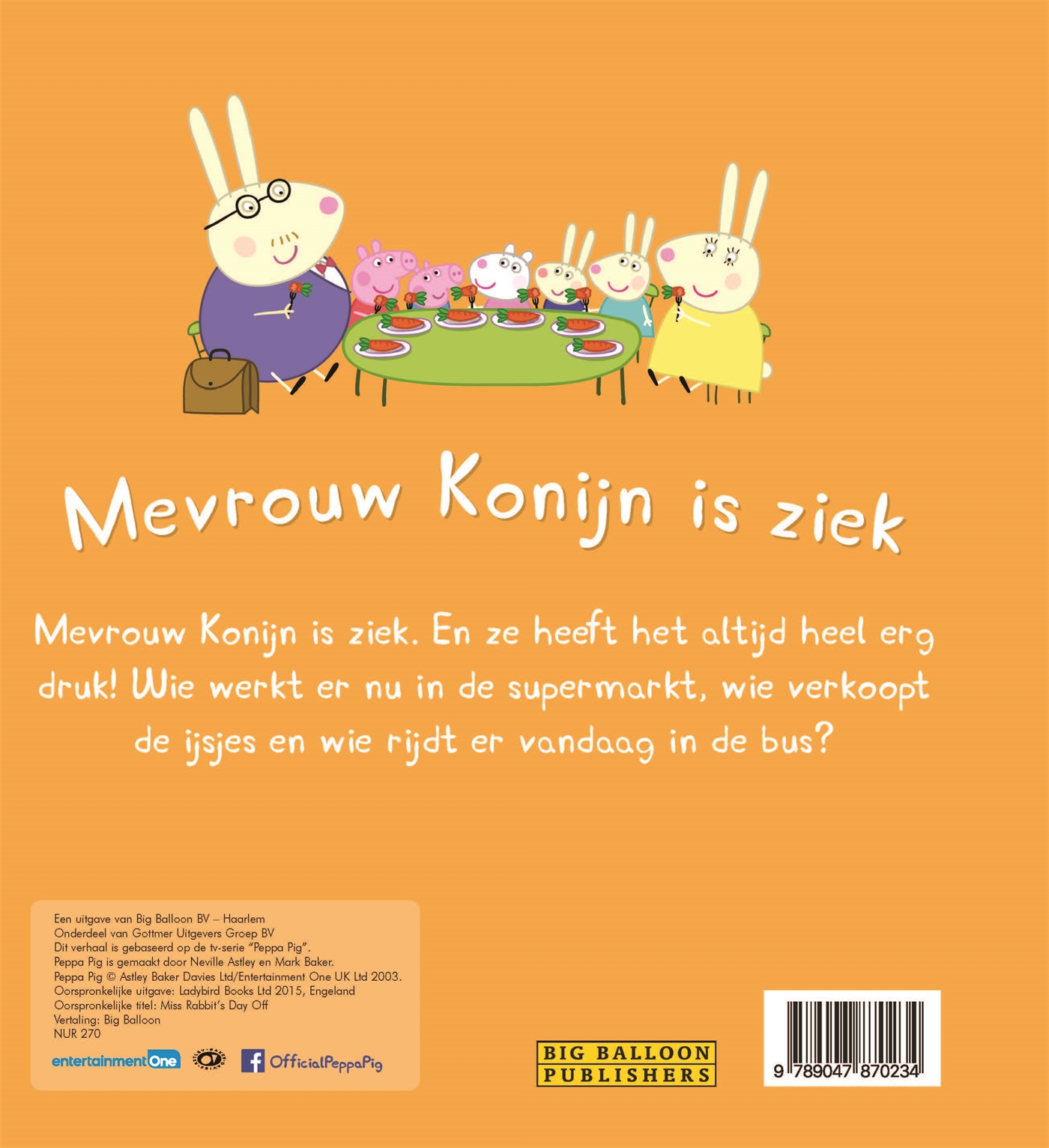 Achterkant van Mevrouw Konijn is ziek