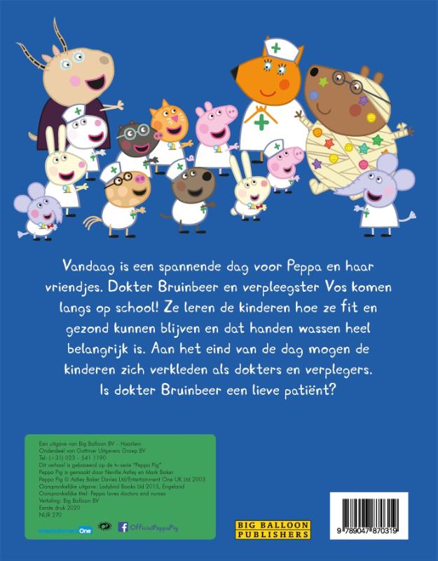 Achterkant van Peppa dokters en verplegers