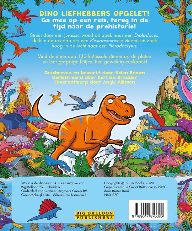 Achterkant van Waar is de dinosaurus?