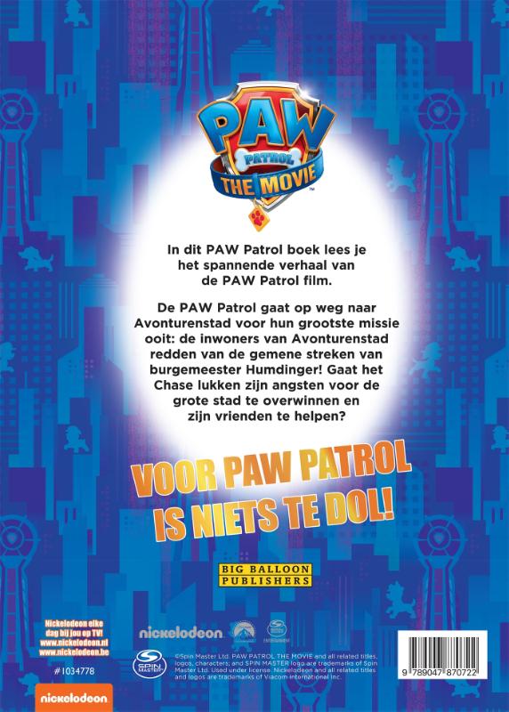 Achterkant van PAW Patrol - The movie