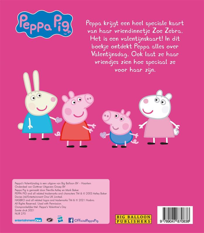 Achterkant van Peppa's Valentijnsdag