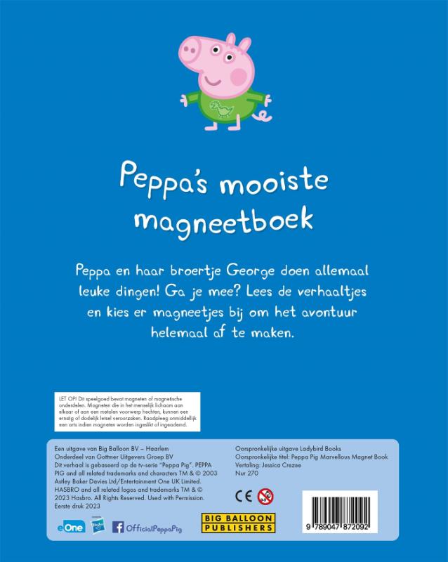Achterkant van Peppa's mooiste magneetboek