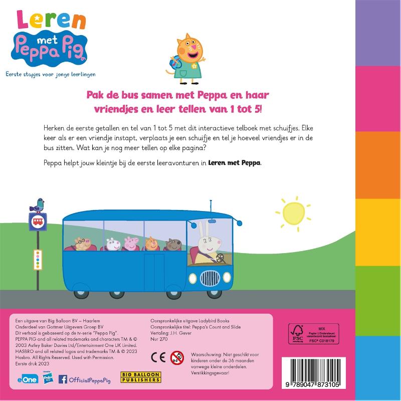 Achterkant van Peppa's eerste telboek