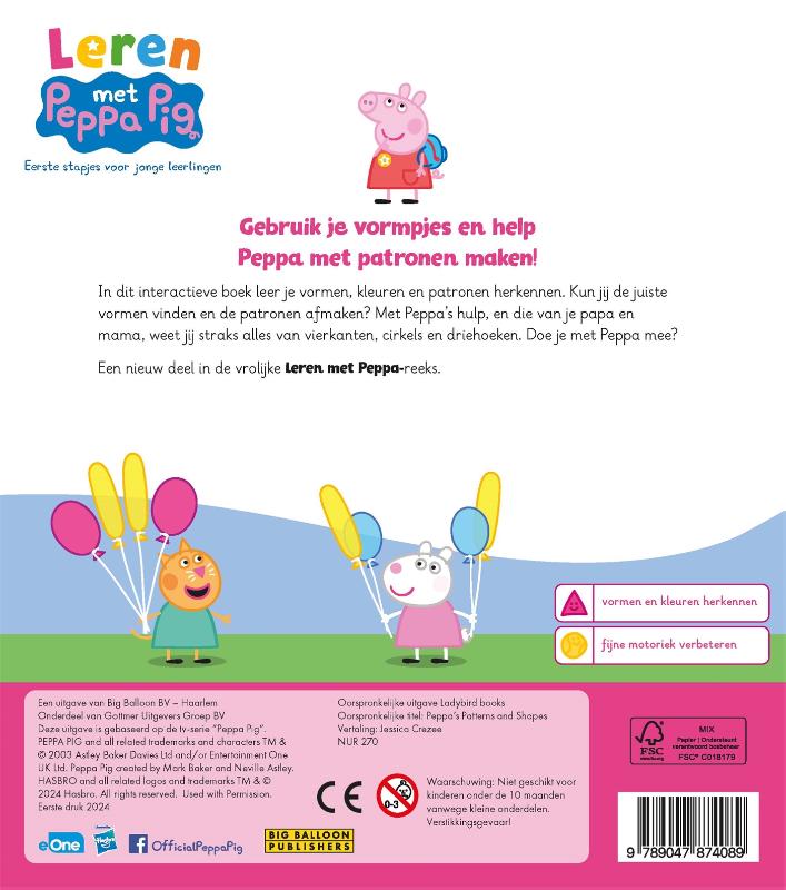 Achterkant van Peppa's patronen en vormen
