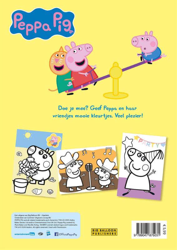 Achterkant van Peppa is dol op kleuren