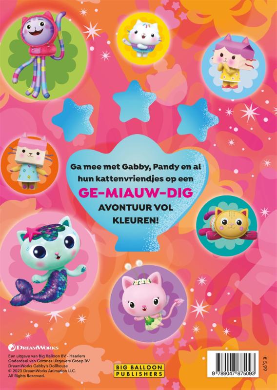 Achterkant van Gabby's kleurboek