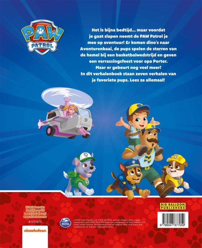 Achterkant van Verhaaltjes van PAW Patrol voor het slapengaan
