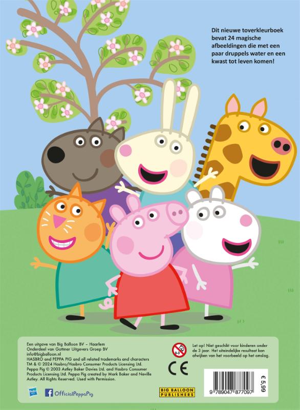 Achterkant van Toverkleurboek van Peppa Pig
