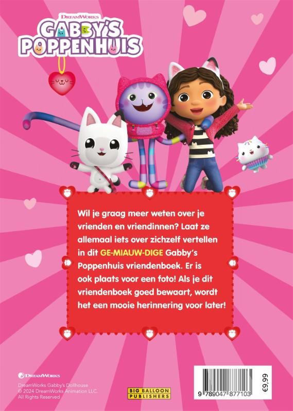 Achterkant van Gabby's vriendenboek