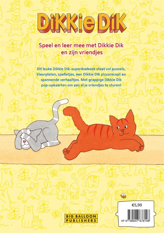 Achterkant van Dikkie Dik superdoeboek
