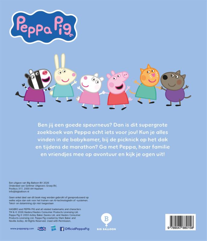 Achterkant van Peppa's supergrote zoekboek