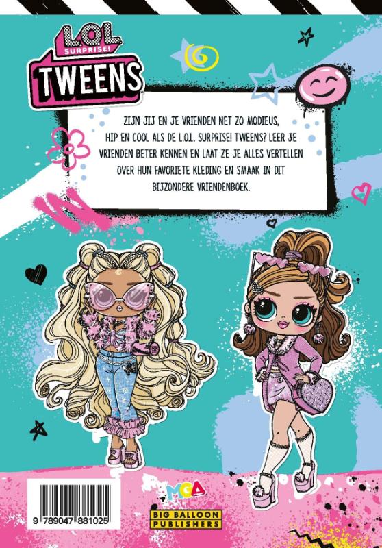 Achterkant van Tweens vriendenboek
