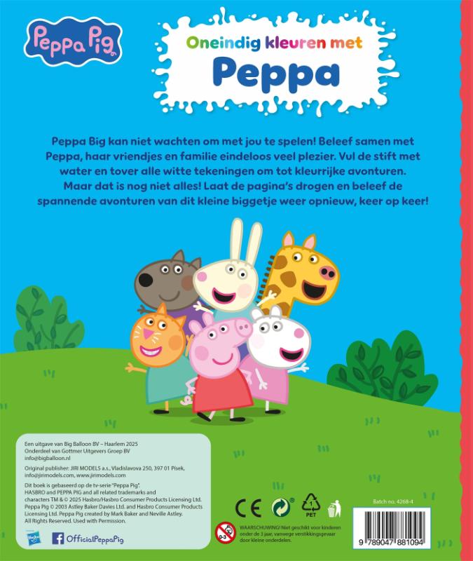 Achterkant van Oneindig kleuren met Peppa