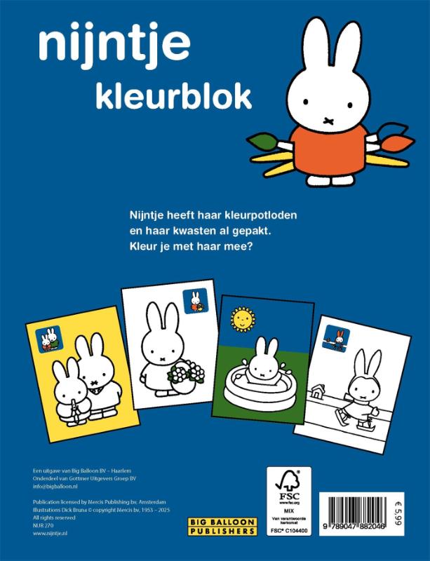 Achterkant van Nijntjes kleurblok