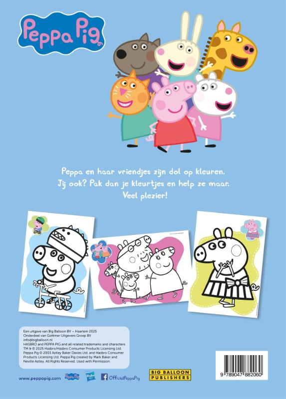 Achterkant van Peppa Big kleurblok