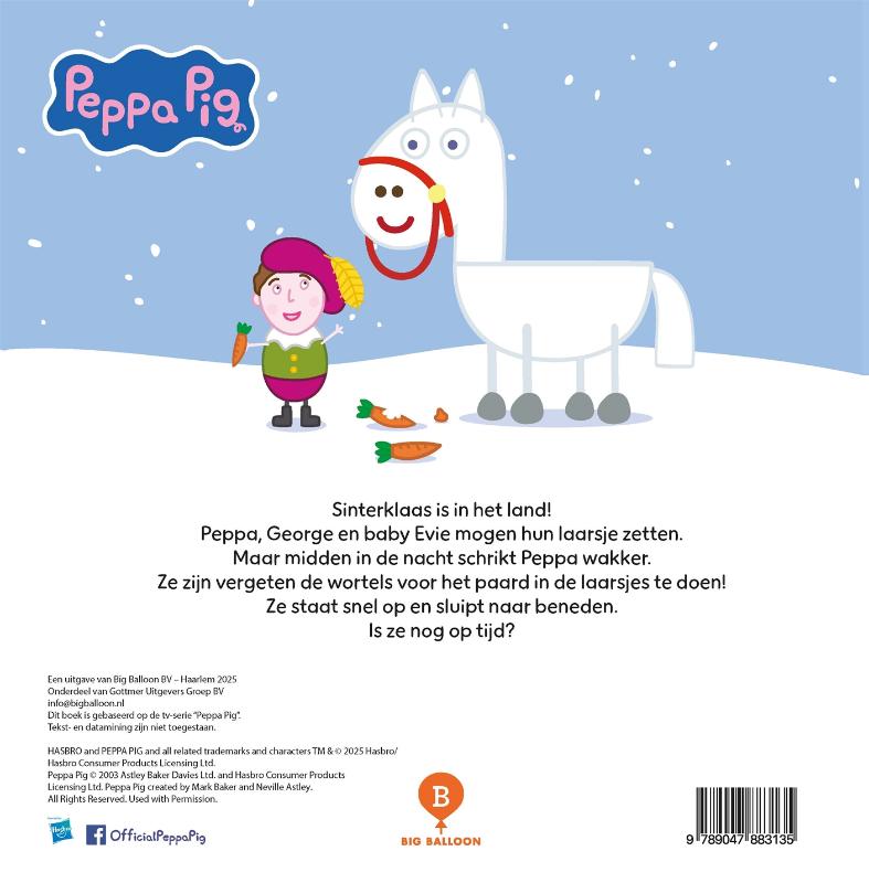 Achterkant van Peppa en de brief van Sinterklaas