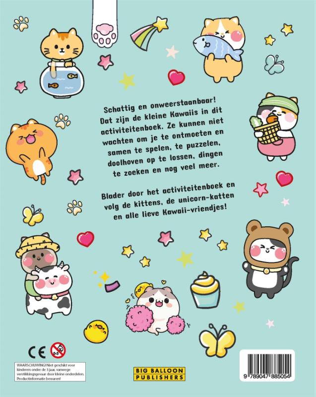 Achterkant van Kawaii kittens & friends activiteitenboek