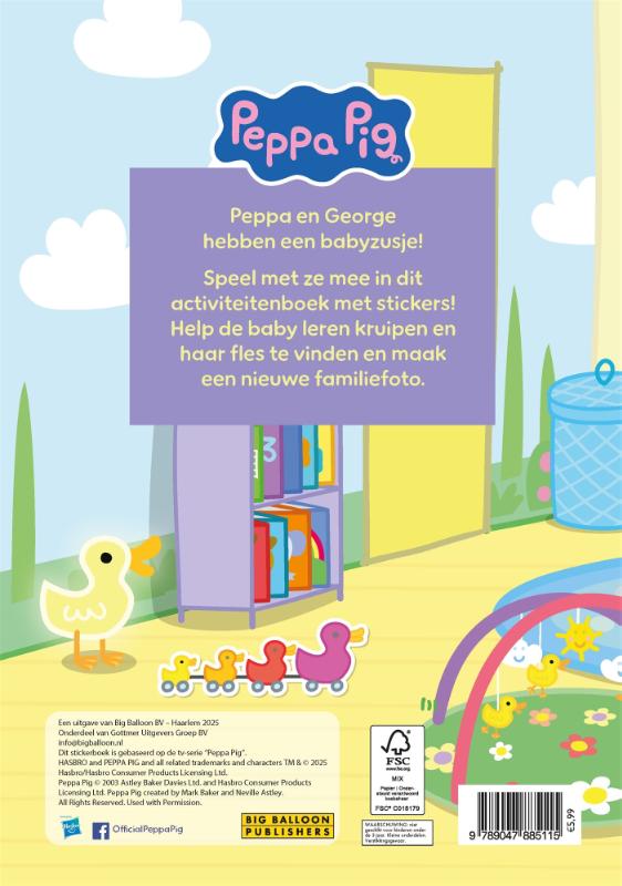 Achterkant van Een zusje voor Peppa