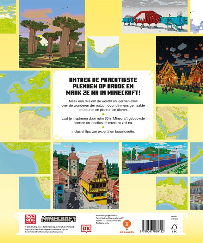 Achterkant van Atlas van de wereld