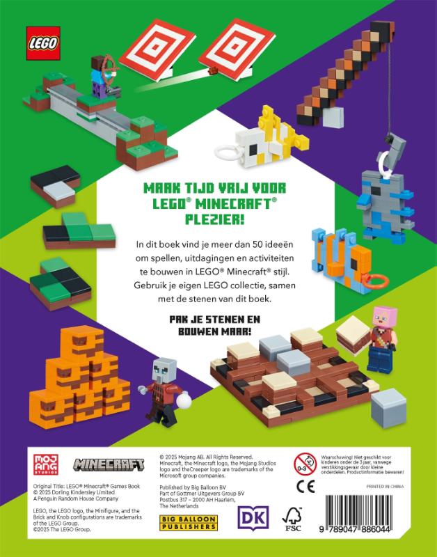 Achterkant van LEGO® Minecraft™ spellenboek