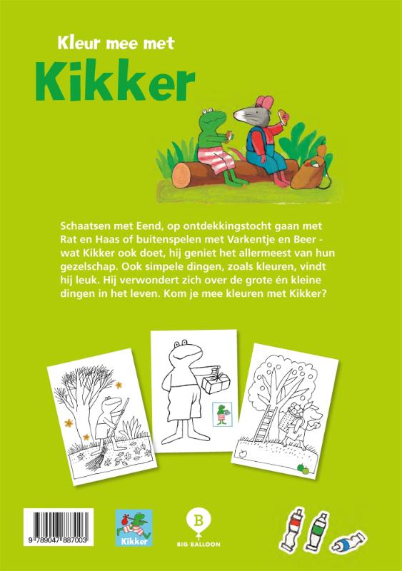Achterkant van Kleur mee met kikker