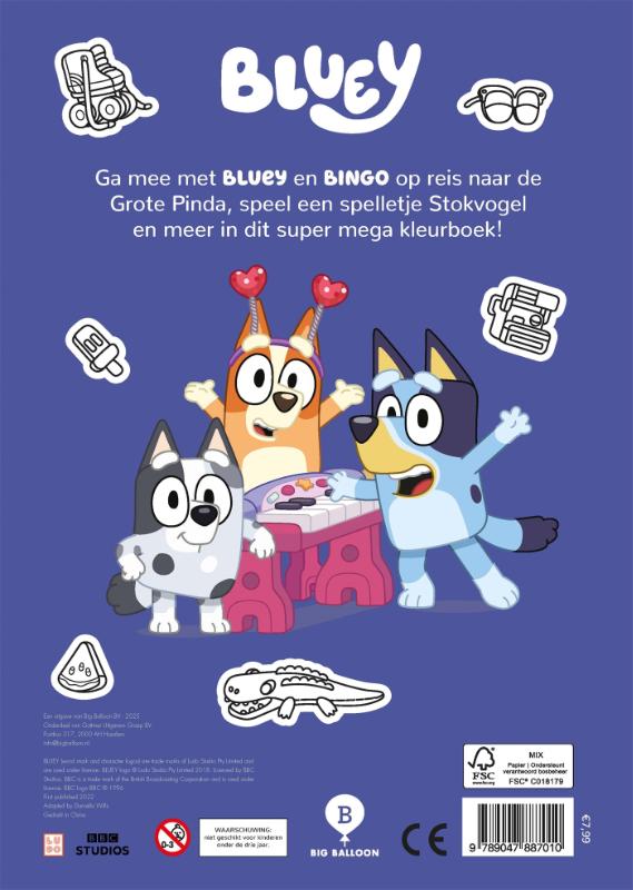 Achterkant van Super mega kleurboek