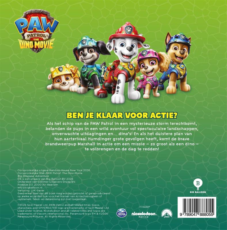 Achterkant van Het grote dino-avontuur van de PAW Patrol