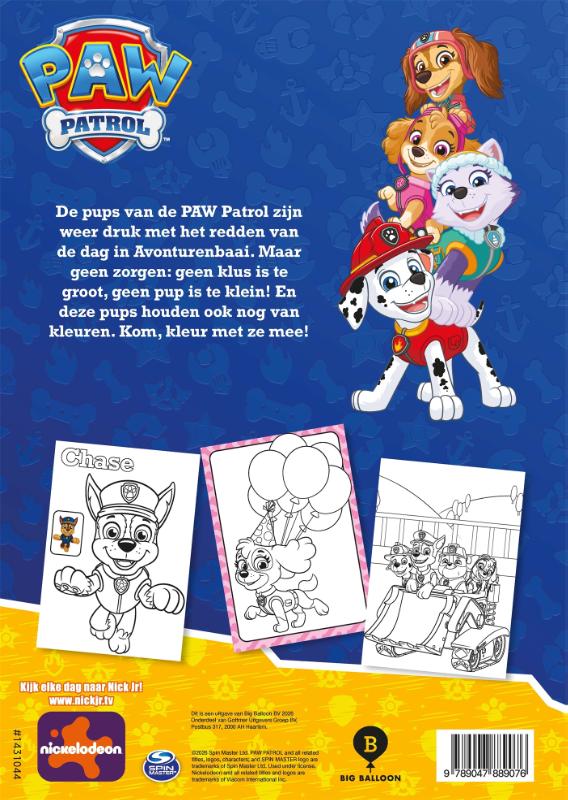 Achterkant van De PAW Patrol gaat kleuren