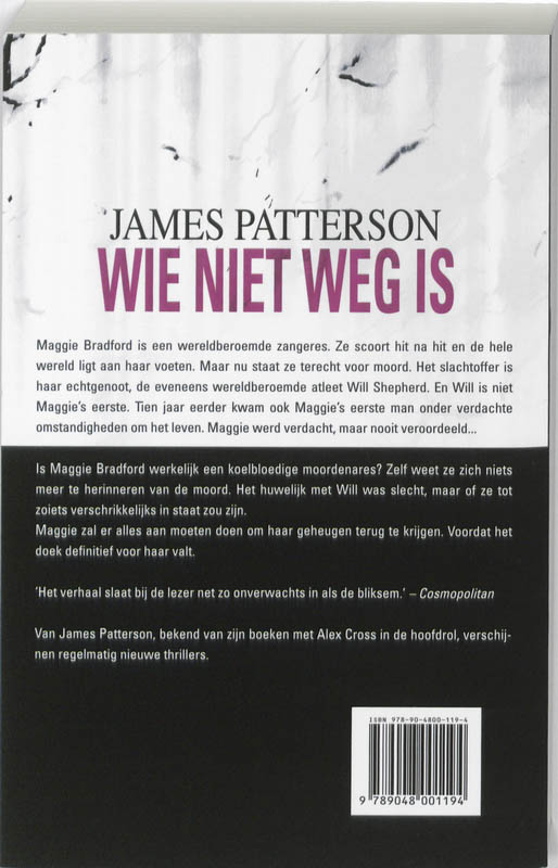 Achterkant van Wie niet weg is