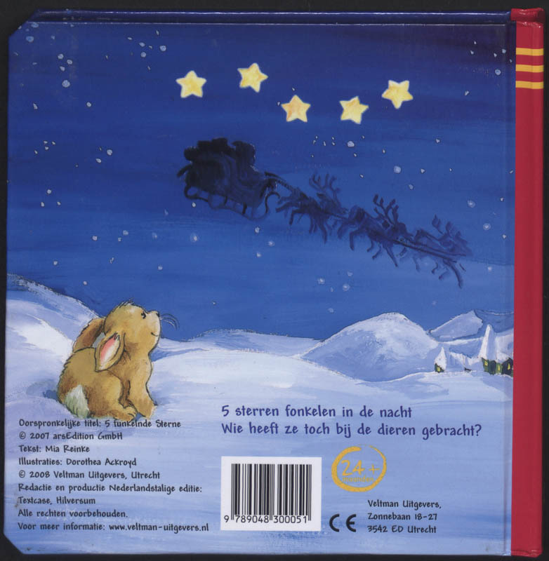 Achterkant van 5 fonkelende sterren