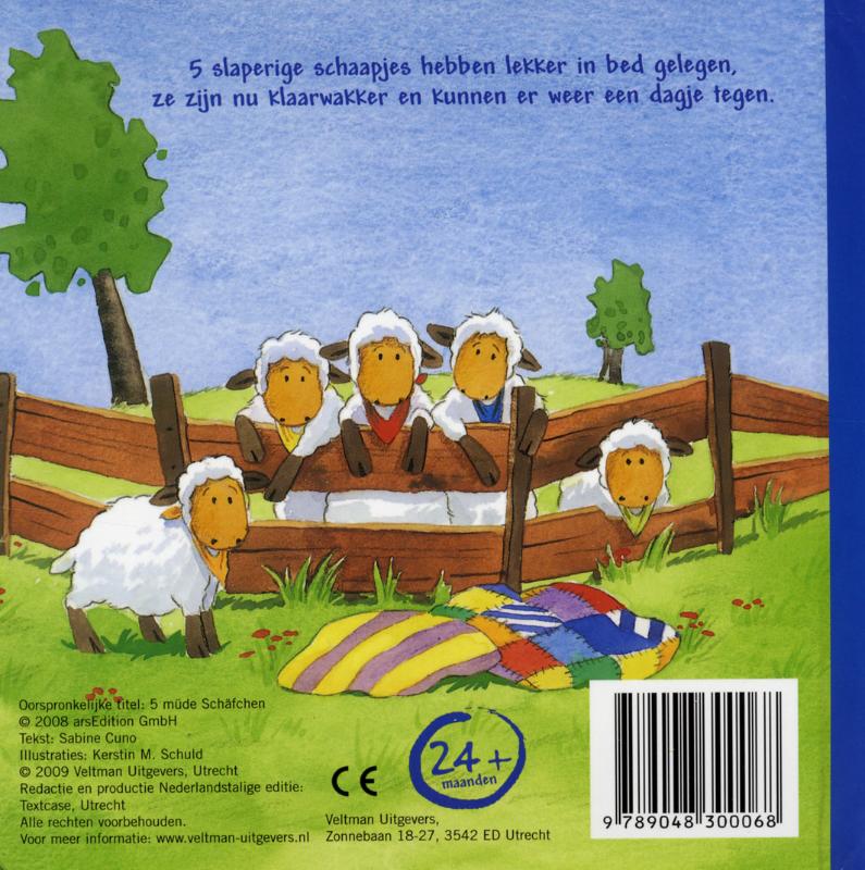 Achterkant van 5 slaperige schaapjes