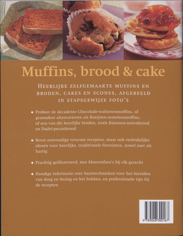 Achterkant van Muffins, brood & cake